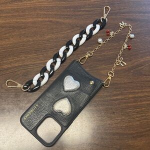 Bandolier Gia Metallic Hearts Phone Case for 14 Pro Max with Wristlets